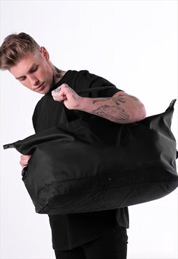 Lightweight Shoulder Barrel Holdall Gym Bag - Black