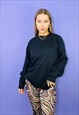 VINTAGE 90S ADIDAS EMBROIDERED BLACK SWEATSHIRT