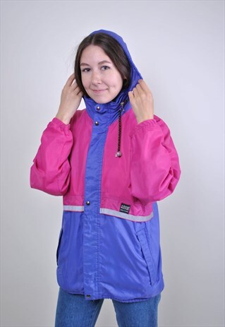 PURPLE RAINCOAT, 90S OUTDOOR RAIN JACKET, MULTICOLOR SPORT