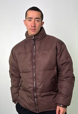 Brown 90s Kappa Puffer Jacket Coat