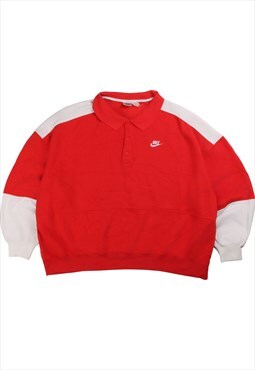 Vintage  Nike Sweatshirt 90's Heavyweight Quarter Zip Red
