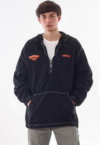 VINTAGE ADIDAS ORIGINALS STREETBALL WINDBREAKER 90S BLACK