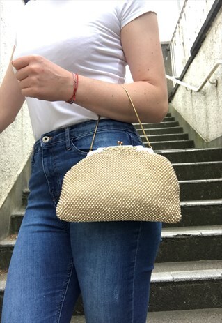 1960S GOLD BEADED BAG