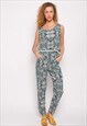 SLEEVELESS VEST TOP AND TROUSERS CO-ORD WITH POM POPS IN BLU