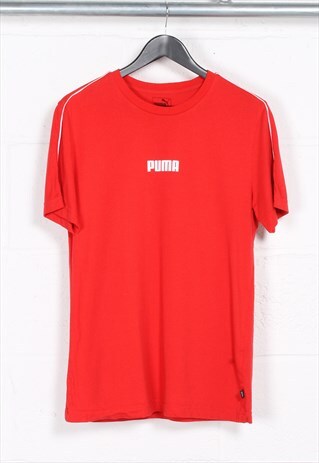 Vintage Puma T-Shirt in Red Crewneck Tee Small