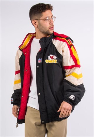 VINTAGE STARTER JACKET PADDED COAT KANSAS CITY CHIEFS