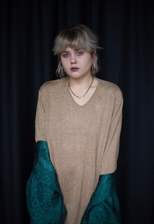 VINTAGE GOLD METALLIC AIRY JUMPER