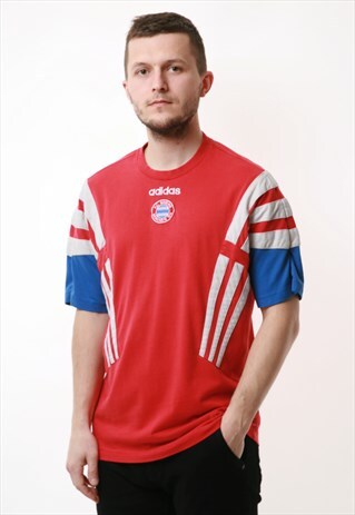 VINTAGE ADIDAS F.C.BAYERN COTTON OLDSCHOOL T-SHIRT 14611