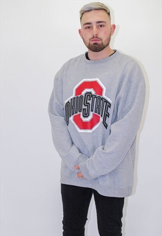 VINTAGE USA SWEATER JUMPER IN GREY XL