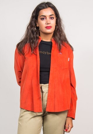 90'S VINTAGE ORANGE CARHARTT CORD SHIRT