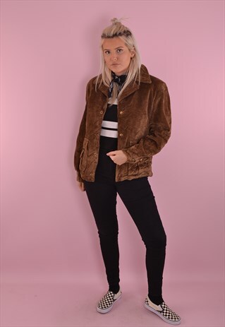 BROWN CORDUROY SHERPA JACKET GDF994