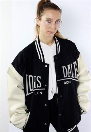 LONSDALE COLLEGE JACKET / BOMBER JACKET BLACK