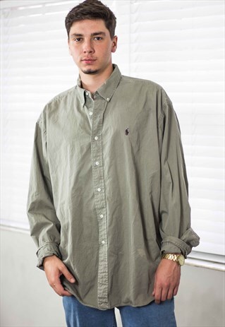 VINTAGE POLO RALPH LAUREN SHIRT LOGO 90S XXL 13.6