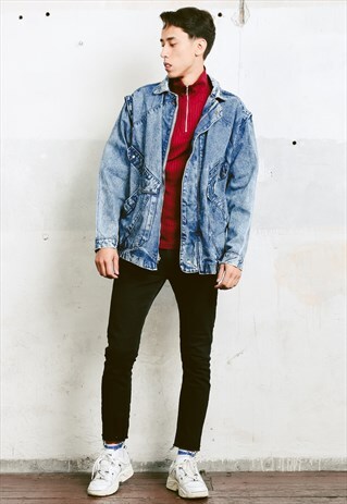 VINTAGE 90S DENIM BOMBER JACKET