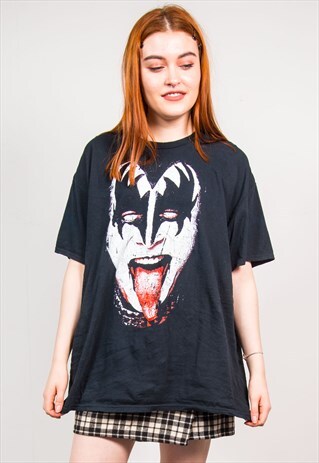 VINTAGE 90'S BLACK KISS BAND T-SHIRT