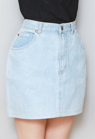 VINTAGE 1990'S BRAM'S PARIS LIGHT WASH MINI SKIRT