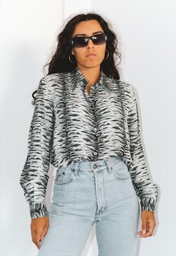 Vintage 90s Leopard Print Patterned Shirt