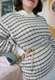 VINTAGE 90S BEIGE CHECK / CHECKERED / CHECK PATTERN JUMPER