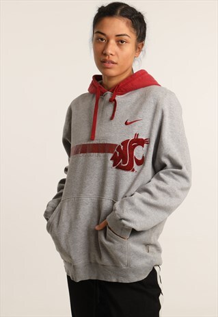 VINTAGE NIKE EMBROIDERED LOGO HOODIE