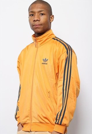 VINTAGE ADIDAS LOGO TRACK JACKET BLUE YELLOW