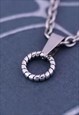 CRW SILVER TWISTED CIRCLE CHARM NECKLACE 