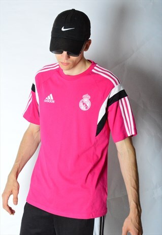 PINK ADIDAS REAL MADRID FOOTBALL T-SHIRT