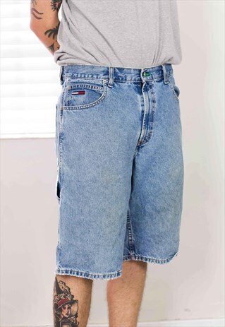VINTAGE TOMMY HILFIGER JEANS DENIM SHORTS LOGO 90S 33 18.7