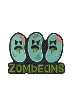 Embroidered Zombeans iron on patch / sew on patch