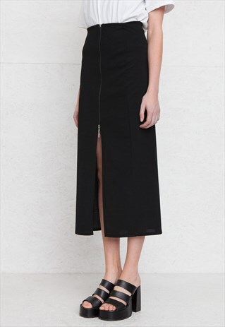 VINTAGE BLACK MIDI SKIRT