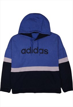 Vintage 90's Adidas Hoodie Spellout Pullover Blue XXLarge