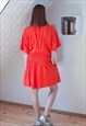 BRIGHT ORANGE COTTON SHORT WIDE PLAYSUIT