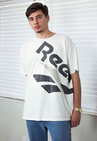 VINTAGE REEBOK T-SHIRT LOGO 90S XL 8.9