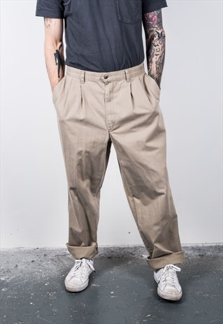 DOCKERS VINTAGE 1980S BEIGE TROUSERS