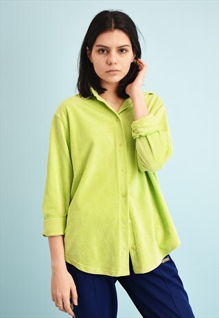 Y2K BASICS MINIMALIST VELVET OVERSIZED SHIRT TOP