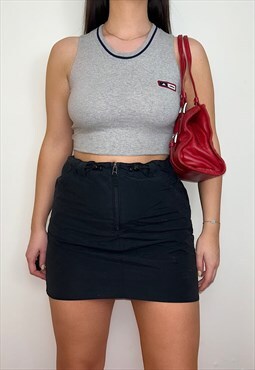 Reworked Vintage Adidas Grey Y2K Tank Crop Top