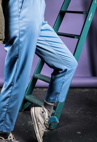 VINTAGE 1990S BLUE HIGH-WAISTED TROUSERS