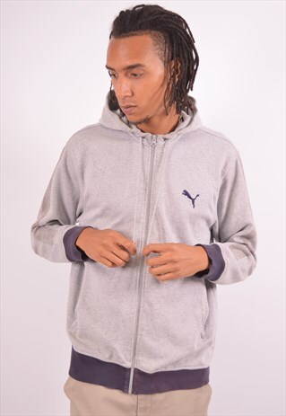 VINTAGE PUMA HOODIE SWEATER GREY