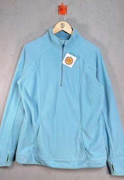 Y2K Nike 1/4 Zip Women's Fleece Baby Blue XXL