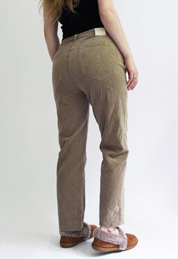 Vintage Y2K Brown Beige Massimo Dutti Corduroy Jeans Trouser