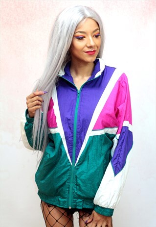 1990S VINTAGE MULTICOLOURED SHELL JACKET