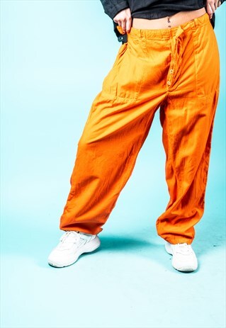 VINTAGE COMBAT TROUSERS IN NEON ORANGE