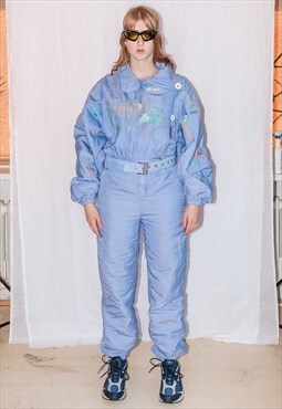 90's Vintage city embroidery ski suit / UNISEX