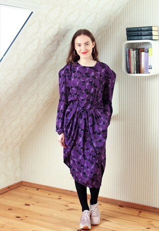 PURPLE WIDE SHOULDER DRESS