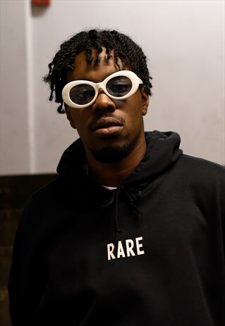 WHITE PLASTIC OVAL SUNGLASSES'