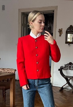 Vintage Red Crop Women's Blazer
