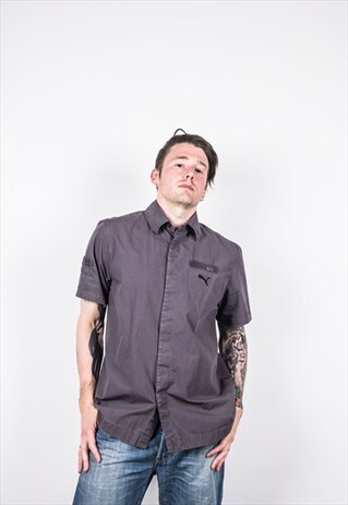 VINTAGE PUMA 1990S SHIRT IN GREY