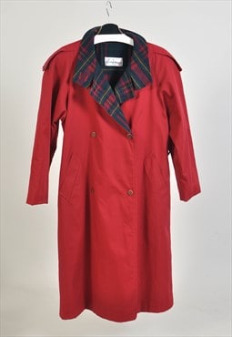 Vintage 80s trench coat in red