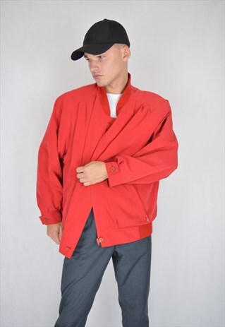 VINTAGE RED 80'S BOMBER JACKET