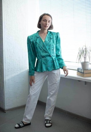 VINTAGE 80'S GREEN GLOSSY JACKET
