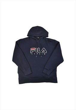 Vintage Fila Hoodie Sweater Navy Ladies Large